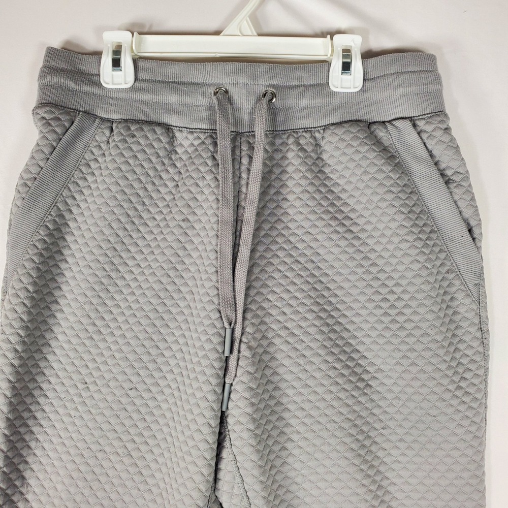 The Sweatshirt Project Gray Quilted Joggers Mens Medium Diamond Pattern Pants